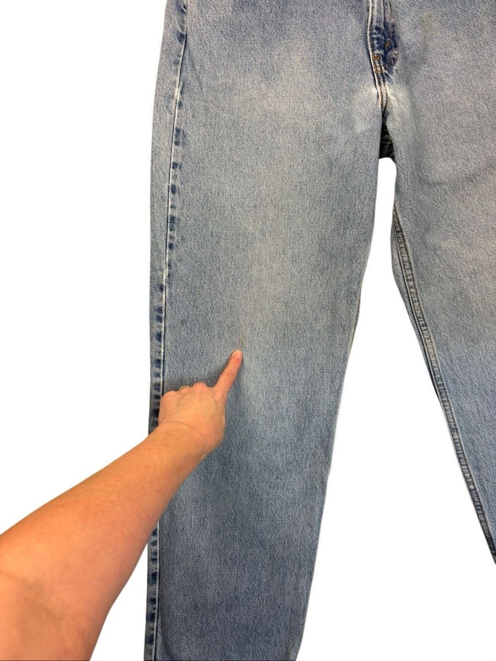 Vintage 90s Levi’s 550 Jeans 34x30 Orange Tab USA Light Wash Relaxed Distressed - Picture 9 of 16